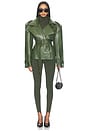 view 6 of 5 Faux Leather Short Trench in Dark Olive
