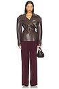 view 5 of 5 Faux Leather Belted Trench in Dark Chocolate