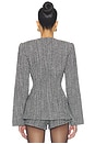 view 4 of 5 Suited Button Up Blazer in Black Herringbone