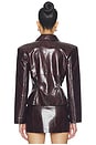 view 4 of 5 Python Leather Blazer in Burgundy Python