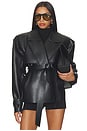 view 1 of 5 GABARDINA CORTA VLEATHER CROPPED TRENCH COAT in Black