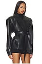 view 4 of 5 GABARDINA CORTA VLEATHER CROPPED TRENCH COAT in Black