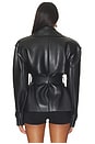 view 5 of 5 GABARDINA CORTA VLEATHER CROPPED TRENCH COAT in Black