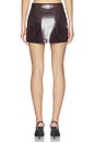 view 5 of 6 Python Leather Mini Skirt in Burgundy Python