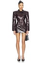view 6 of 6 Python Leather Mini Skirt in Burgundy Python