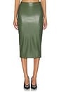 view 1 of 7 Faux Leather Pencil Skirt in Dark Olive