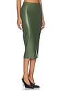 view 2 of 7 Faux Leather Pencil Skirt in Dark Olive