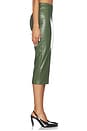 view 4 of 7 Faux Leather Pencil Skirt in Dark Olive