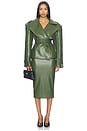 view 7 of 7 Faux Leather Pencil Skirt in Dark Olive