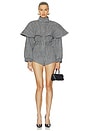 view 1 of 4 Suiting Cape Romper in Black Herringbone