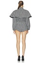 view 4 of 4 Suiting Cape Romper in Black Herringbone
