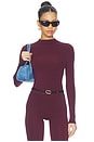 view 1 of 4 Mock Neck Top in Burgundy
