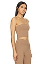 view 2 of 4 Paris One Shoulder Longline Bra Top in Fawn