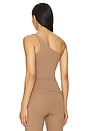 view 3 of 4 Paris One Shoulder Longline Bra Top in Fawn