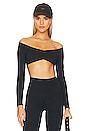 view 1 of 4 Good Vibrations Curve Contour Scoop Neck Top in Black