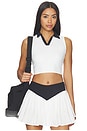view 1 of 4 Ba?os Contrast Collar Sleeveless Top in Black & White in White & Black