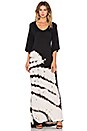 view 1 of 3 Boat Neck Maxi Dress in Black & White in Black & White Wash