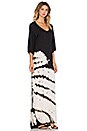 view 2 of 3 Boat Neck Maxi Dress in Black & White in Black & White Wash