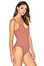 view 3 of 5 Cami Rib Bodysuit in Rust