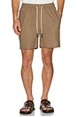 view 3 of 4 Taupe Linen Shorts in Brown