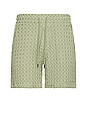 view 1 of 4 Dusty Green Porto Waffle Shorts in Green