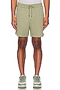 view 3 of 4 Dusty Green Porto Waffle Shorts in Green