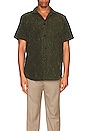 view 3 of 3 Squiggle Cuba Terry Shirt in Dark Green