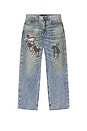 view 5 of 5 All Over Print Straight Leg Jeans in Indigo