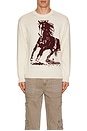 view 4 of 4 Running Horse Knit Sweater in Oatmeal
