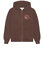 view 5 of 5 Valley Riders Zip Up Hoodie in Sun Faded Washed Brown