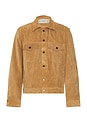view 2 of 3 Along The Fence Trucker Jacket in Tobacco Suede