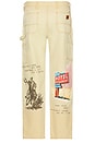view 2 of 7 Just Like It Began Painters Pant All Over Artwork in Worn Tan