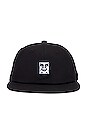 view 1 of 2 Icon Patch 6 Panel Strapback Hat in Black