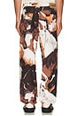 view 3 of 5 Classic Baggy Printed Denim Pants in Brown Multi