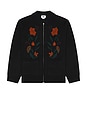view 1 of 5 Floral Zip Cardigan in Black