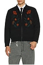 view 4 of 5 Floral Zip Cardigan in Black