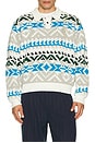 view 3 of 4 Geo Sweater Polo in Whisper White Multi