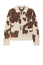 view 5 of 4 Cow Pattern Zip Sweater in Cow Multi