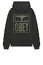 view 1 of 3 Pigment Obey Eyes Icon Extra Heavy Hoodie in Pigment Pirate Black