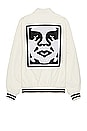view 1 of 4 Icon Face Varsity Jacket in Unbleached