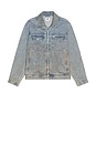 view 4 of 5 Base Trucker Jacket in Heavy Vintage Light Indigo