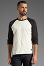 view 1 of 4 Old Timey Slub Raglan in Natural/Jet Black in Natural & Jet Black