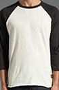 view 4 of 4 Old Timey Slub Raglan in Natural/Jet Black in Natural & Jet Black
