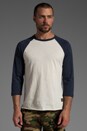 view 1 of 4 Old Timey Slub Raglan in Natural/Mood Indigo in Natural & Mood Indigo