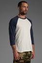 view 2 of 4 Old Timey Slub Raglan in Natural/Mood Indigo in Natural & Mood Indigo