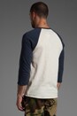 view 3 of 4 Old Timey Slub Raglan in Natural/Mood Indigo in Natural & Mood Indigo