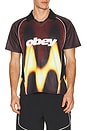 view 1 of 4 CAMISA DE FUTEBOL BLURRED in Burnt Red Multi