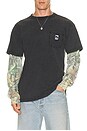view 1 of 5 Post 2fer Layered Tee in Dusty Black Limo