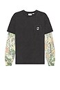 view 5 of 5 Post 2fer Layered Tee in Dusty Black Limo