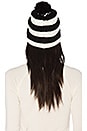 view 3 of 4 Freja Cable Pom Beanie in Black Multi